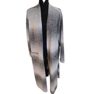 Liverpool Womens Long Sleeve Open Front Long Line Ombre Cardigan Sweater Large